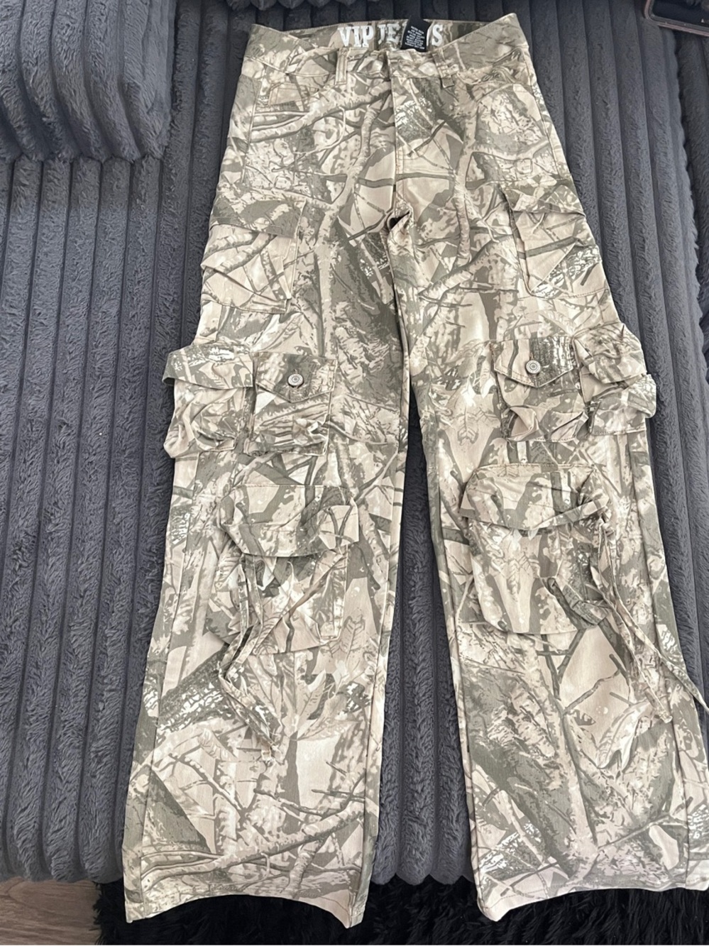 Camouflage Cargo Pants - Beige/Olive